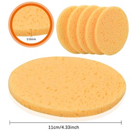 Pack of 10 Face Cleaning Sponge, 8 cm Make-Up Sponge Pads, Cosmetic Sponges, Face Sponge for Make-Up Remover, Face Care (Yellow) (Oval)