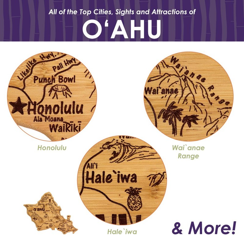 Totally Bamboo Oahu Island Destination Bamboo Serving and Cutting Board