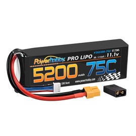 PowerHobby 3S 11.1V 5200mAh 75C Lipo Battery W XT60 Plug + Adapter 3-Cell Compatible with Slash 4x4 4WD 2WD Stampede Rustler E-Revo E-Maxx Spartan M41 X-Maxx Brushless VXL