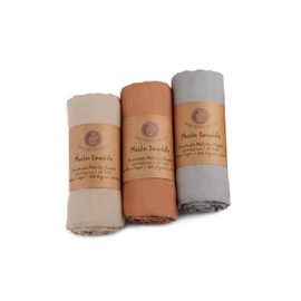 Meracorallo Muslin Swaddle Blanket Silky Soft Receiving Blanket Neutral Swaddle Wrap for Baby Boys and Girls, 47 x 47 inches, Set of 3 Solid Color