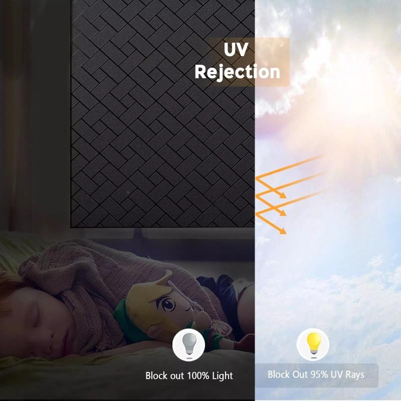 Coavas Total Blackout Window Film 100% Light Sun Blocking Window