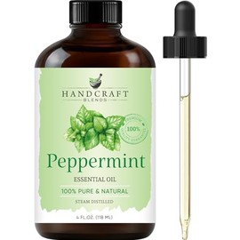 Handcraft Blends Aceite esencial de menta – Enorme 4 onzas líquidas – 100% puro y natural – Aceite esencial de alta calidad para difusor y aromaterapi