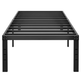 ALDRICH 18 Inch Metal Twin Bed Frame - Black Basic Steel Slats Platform, Easy Assembly Heavy Duty Noise Free Bedframes, No Box Spring Needed