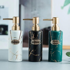 Gold Metal Bottle Tag with Laser Etched 'Body Wash' with Gold Chain