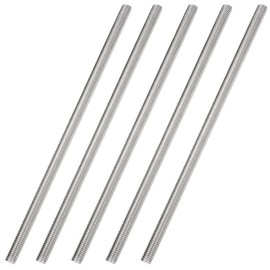 CEE 5Pack M10 x 250mm Fully Threaded Rod Stud 304 Stainless Steel 0.39"x10" Long Threaded Screw, Right Hand Thread Bar Studs Rods for Anchor Bolts, Clamps, Hangers, U-Bolts, M10-1.5mm Thread Pitch