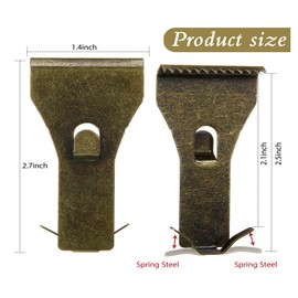 Ripeng Brick Wall Clips for Hanging Outdoors Metal Hooks Brick Picture Hangers Fit 2-1/4 to 2-3/8 inch Wall Siding Hooks Mount to Brick Without Drilling for Outside Home Decor(Bronze, 8 Pieces)