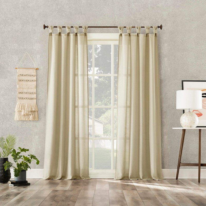 No. 918 Reman 2-Pack Twist Tab Linen Texture Semi-Sheer Tab