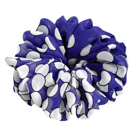 26 Colors Available, Colorful Big Scrunchies for Hair, Soft Chiffon Ponytail Holder, Cute Birthday Gift for Women Girl Teen, Holiday Accessory (Blue Polka Dots)