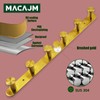 MACAJM Brushed Gold Wall Mount Coat Rack with 6 Hooks,