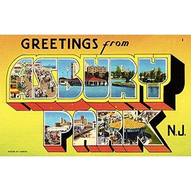 Greetings from Asbury Park, New Jersey - 1930's - Vintage Postcard Poster