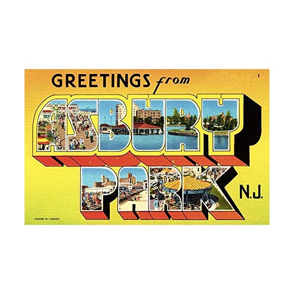Greetings from Asbury Park, New Jersey - 1930's - Vintage