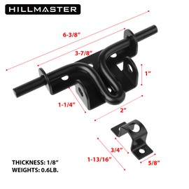 HILLMASTER Heavy Duty Slide Bolt Gate Latch with Padlock Hole, Sliding Bolt Gate Lock Door Latches Hardware for Wooden Fences Barn Doors, 2 Pack