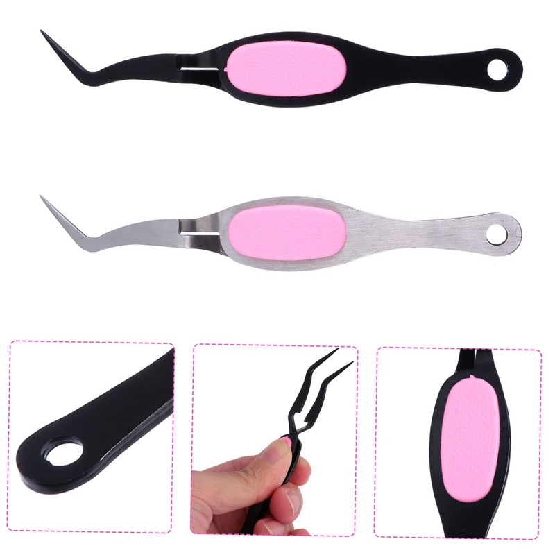 Angoily 4pcs Stainless Steel Craft Tweezers Comfortable Grip for Precision