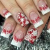FULANSI Christmas Press on Nails Short Square Fake Nails with