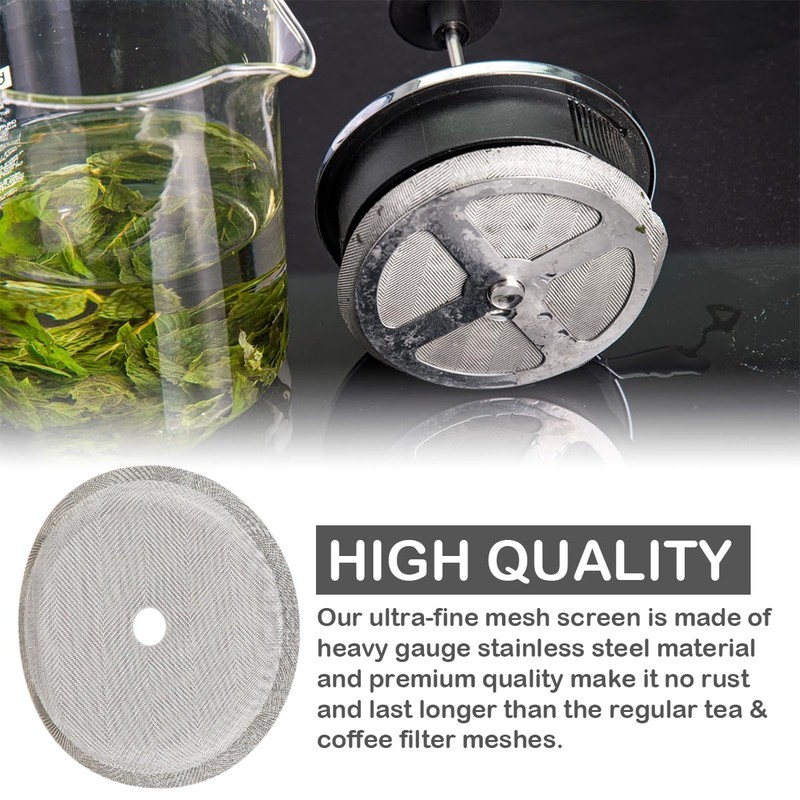 10Pcs Coffee Press Filters, Coffee Press Replacement Filter, Reusable Stainless