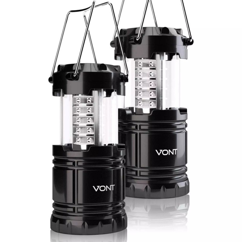 Vont 2 Pack LED Camping Lantern Portable Survival Kits Hurricane,