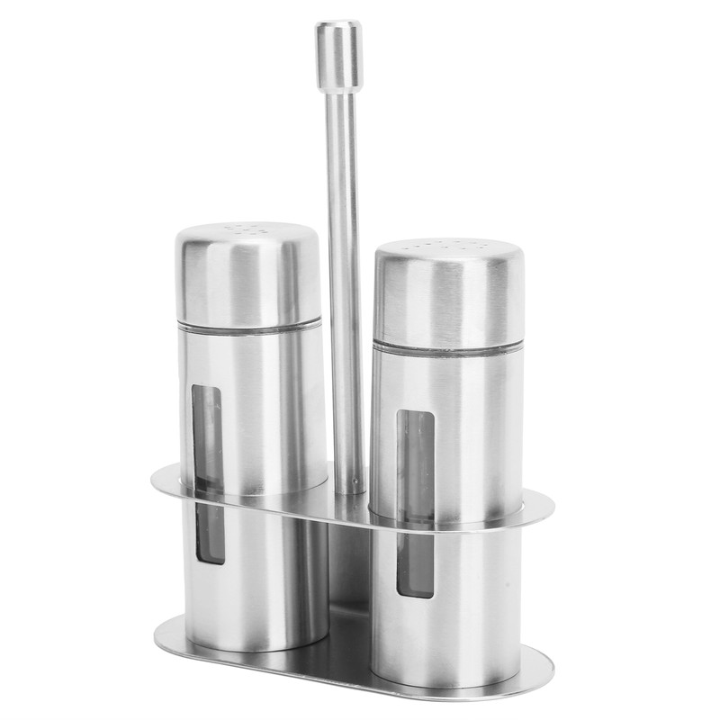 Stainless Steel Condiment Seasoning Container Pots Set with Spice Rack