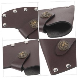 Levemolo Leather Axe Sheath Camp Axe Head Protector Easy Snap Buttons Safe Practical for Long Use Random