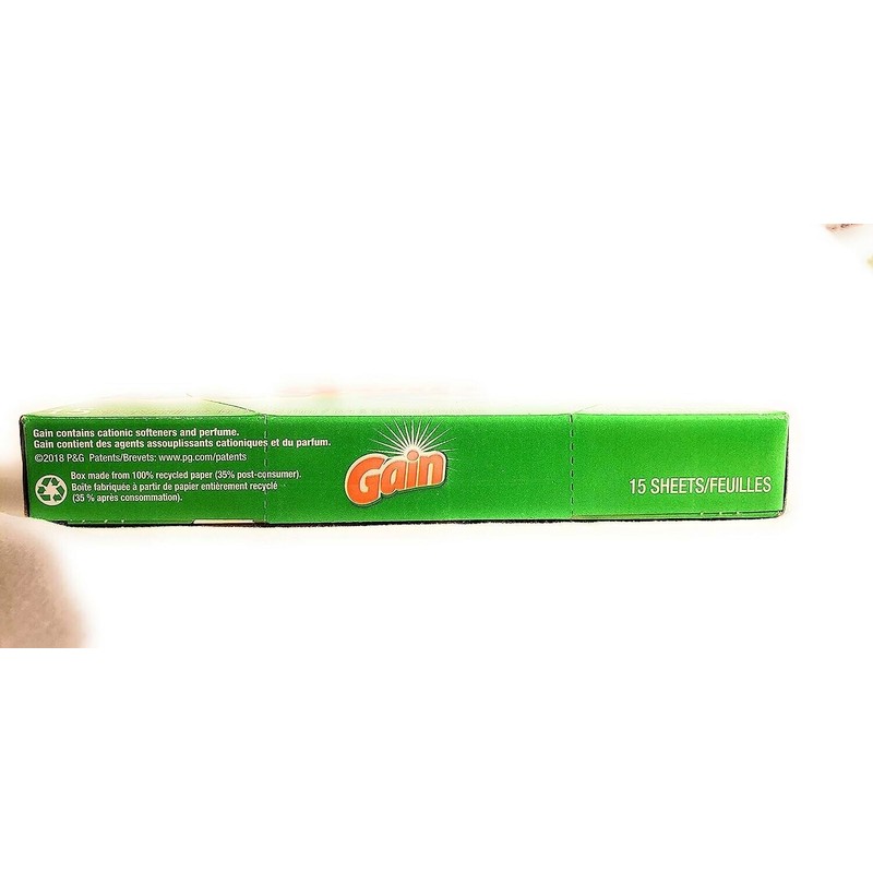 Gain Dryer sheets 15 sheets each 16x22 cm with 2