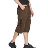 AOYOG Men's Cargo Shorts 3/4 Cotton Relaxed Fit Below Knee