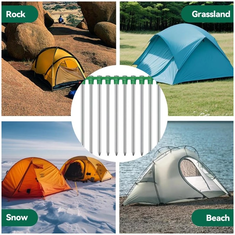20Pcs Tent Pegs, BetterJonny 7inch Non-Rust Family Pop Up Household,