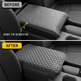 Maxzina Armrest Cover Compatible with 2023-2025 Honda Pilot & 2024-2026 Ridgeline & 2024-2026 Passport Center Console Cover PU Leather Waterproof Car Armrest Seat Box Pad Interior Accessories