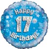 Oaktree UK Oaktree 18" Happy 17th Birthday Blue Holographic, Aluminium