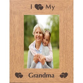 I Heart My Grandma Love 6x4 Picture Photo Frame For Birthday Gifts From Grandson Granddaughter Keepsake