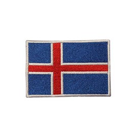 Iceland Country Flag Logo Patch Embroidered Applique Iceland Country Flag Patch Iron On Patch Sew On Patch Emblem