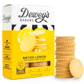 Dewey's Bakery Meyer Lemon Cookie Thins | No Artificial Flavors, Synthetic Colors or Preservatives | Baked in Small Batches | 9oz (Pack of 1)