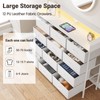 ELYKEN White LED Dresser for Bedroom, 50‘’W Dresser with 12