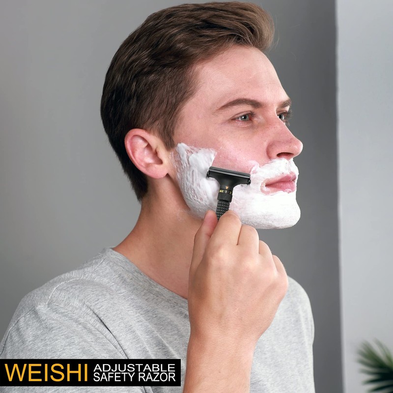 WEISHI Butterfly Open Double Edge Safety Razor Nostalgic Adjustable Matte