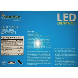 Sunrise 4- NEW 15W BR40 LED Light Bulbs 2700K Warm White Indoor/Outdoor Flood 100 Watt