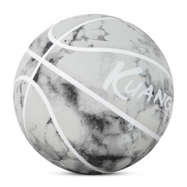 Kuangmi Fancy Basketball, Office Regulation Size 7(29.5"), Rubber Streetball, Made for Indoor Outdoor Basketball Games (Marble)
