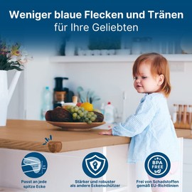 maliveo Premium Corner Protection and Edge Protection Transparent Plastic for Table and Furniture Corners - Bumper Protection for Babies and Children (Pack of 12, Round)