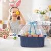 WILLITAT Cute Blue Woven Basket, Empty Gift Basket for Christmas,