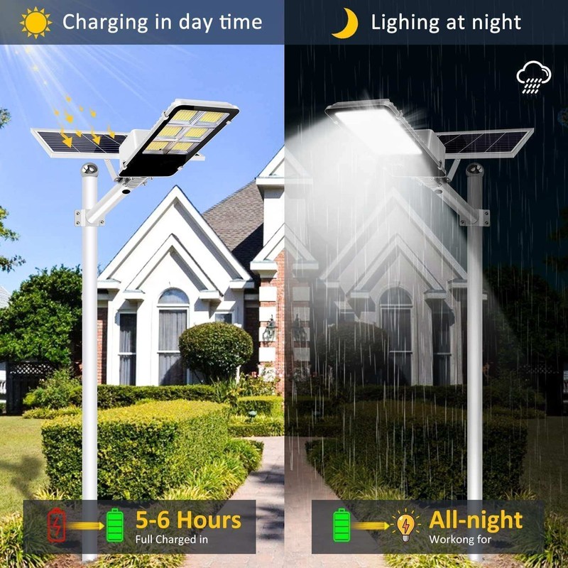 Unbranded 2000W Commercial LED Solar Street Lights Outdoor Ultra Daylight