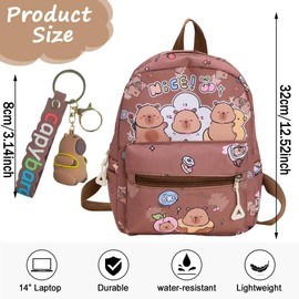 KAOVCXR Cute Backpack Capybara Backpack Children's School Bag Capybara Animal Bookbag Large Capacity Kids Rucksack Student Cartoon Stylish School Bookbag Travel Laptop Gift for Kids Boys Girls