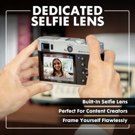 Minolta Retro Digital Camera – 48MP Autofocus Compact with 5K Ultra HD Video, Rear Selfie Lens, 16x Zoom, WiFi, 2.8-inch LCD Screen, Digital Stabilization, Optical Viewfinder, 32GB Card (Gold)