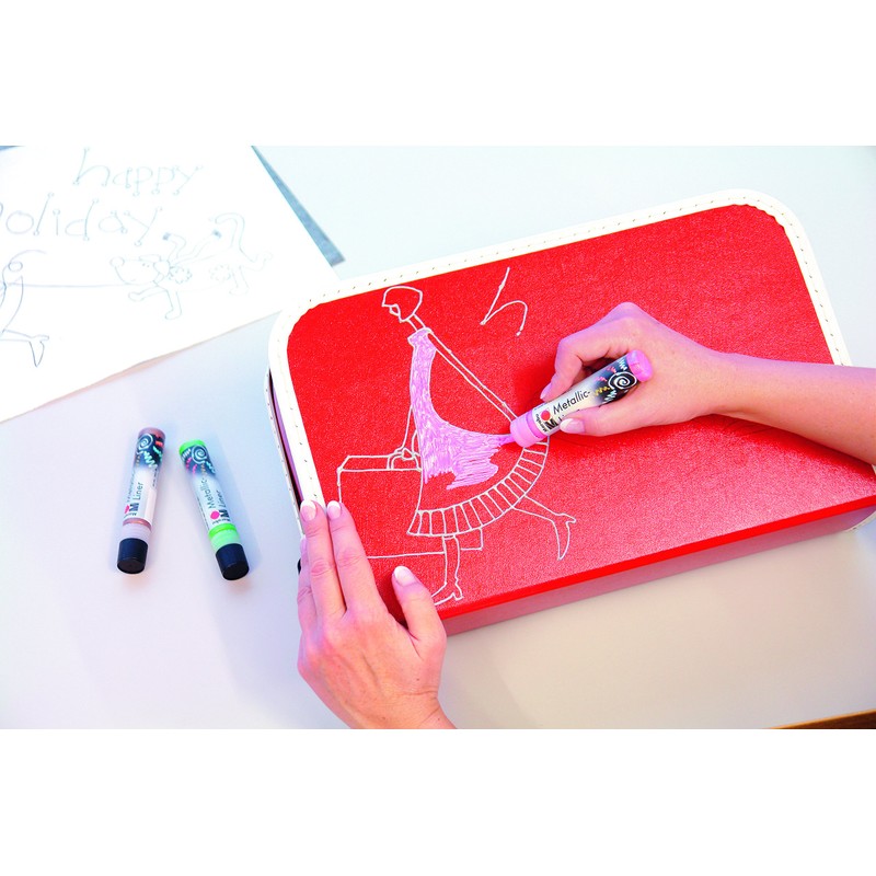 Marabu Metallic Liner Pen 25ml - 732 Red