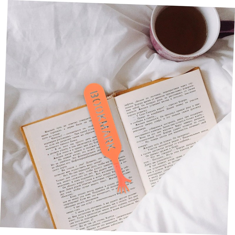 DOITOOL 4Pcs Hand Shaped Plastic Bookmarks Cute Adorable Finger Bookmarks
