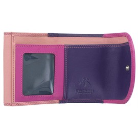 VISCONTI Rainbow Collection Small Leather Purse RFID and Tap and Go RB126 Berry Multi