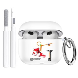 Gedicht Airpods 3rd Gen Case, Cute Cool Sports Red Shoe Pattern TPU Soft Case, Shockproof, Men Women with Cleaner Kit & Keychain