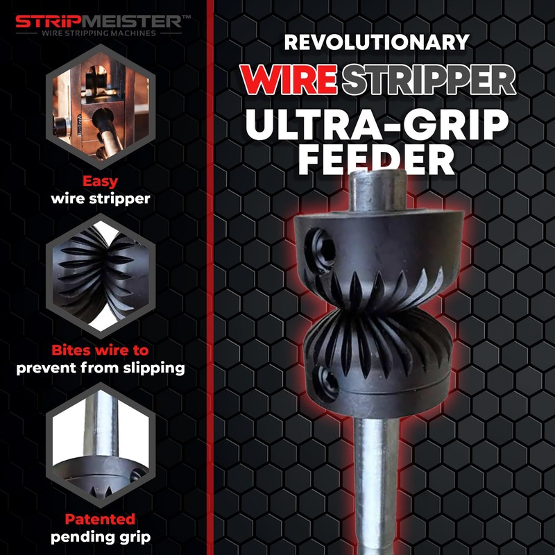 StripMeister E350x/E500 Pro Ultra-Grip Feeder Replacement - Feeder & Shaft