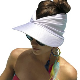 YAMEE Sun Hat Women's Summer Hat Beach Hat Visor Cap Women's Beach Visor Sun Visor for Tennis Golf Beach UV Protection, White