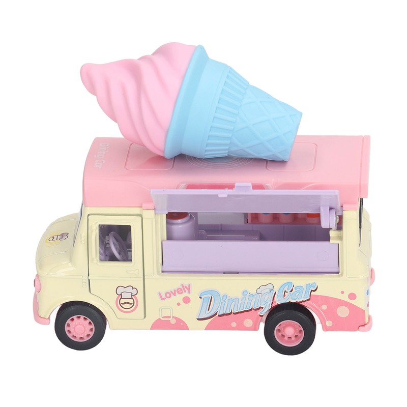 1:36 Magnetic Induction Alloy Die Cast Food Truck Kid Light