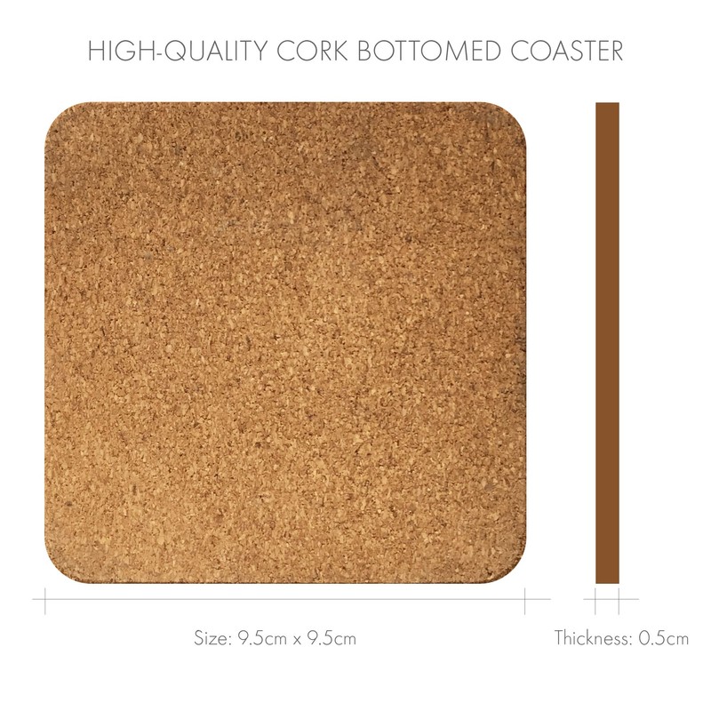 Christmas Coasters, Pack of 6 cork coasters - Snowy Church.