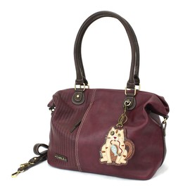 CHALA Laser Cut Crossbody Shoulder bag Tote Bag Faux Leather Plum (Cat- Gen II)