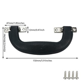 Faotup 2Pcs Plastic Suitcase Luggage Pulls Plastic Luggage Handles Luggage Trunk Pull Handles, with Mounting Screws, Black