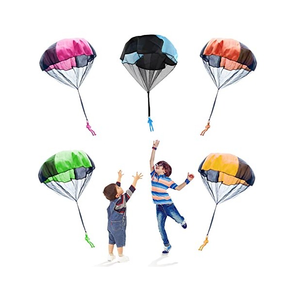 5 parachute toys, parachute thrower toy set, outdoor kite landing man toy, children's garden game, for children's outdoor games